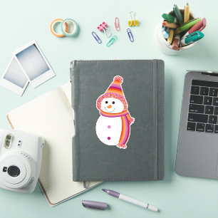 Snowman Snowperson Flag für Lesben Aufkleber