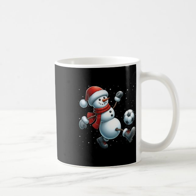 Snowman Soccer Christmas Snow Boys Girls Kinder We Kaffeetasse (Rechts)