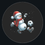 Snowman Soccer Christmas Snow Boys Girls Kinder We Runder Aufkleber<br><div class="desc">Snowman Soccer Christmas Snow Boys Girls Kinder Weihnachten Party</div>