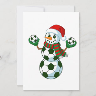 Snowman Soccer Weihnachten Sport Liebhaber Dankeskarte