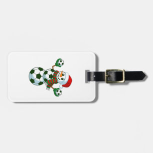 Snowman Soccer Weihnachten Sport Liebhaber Gepäckanhänger