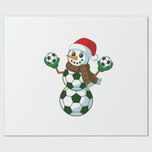 Snowman Soccer Weihnachten Sport Liebhaber Geschenkpapier