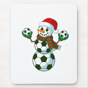 Snowman Soccer Weihnachten Sport Liebhaber Mousepad