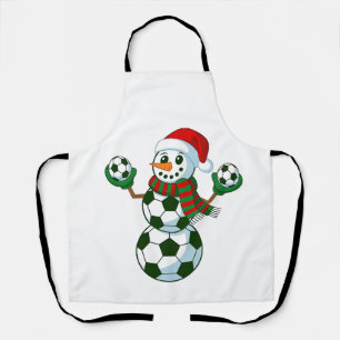 Snowman Soccer Weihnachten Sport Liebhaber Schürze