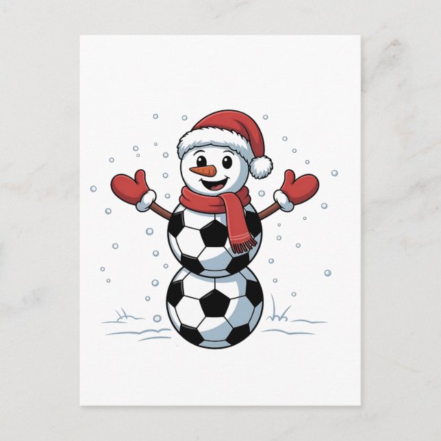 Snowman Soccer Weihnachten Weihnachtsmann Baseball Einladungspostkarte (Vorderseite)