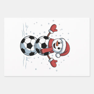 Snowman Soccer Weihnachten Weihnachtsmann Baseball Geschenkpapier Set