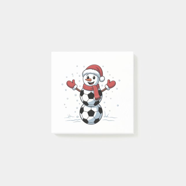 Snowman Soccer Weihnachten Weihnachtsmann Baseball Post-it Klebezettel (Vorderseite)