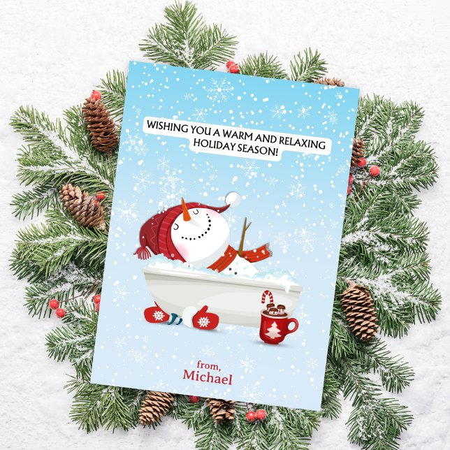 Snowman Sofortweihnachtskarte Einladung (Pair this fun Christmas card with a mug or Starbucks gift card and warm up someone's holiday season.)