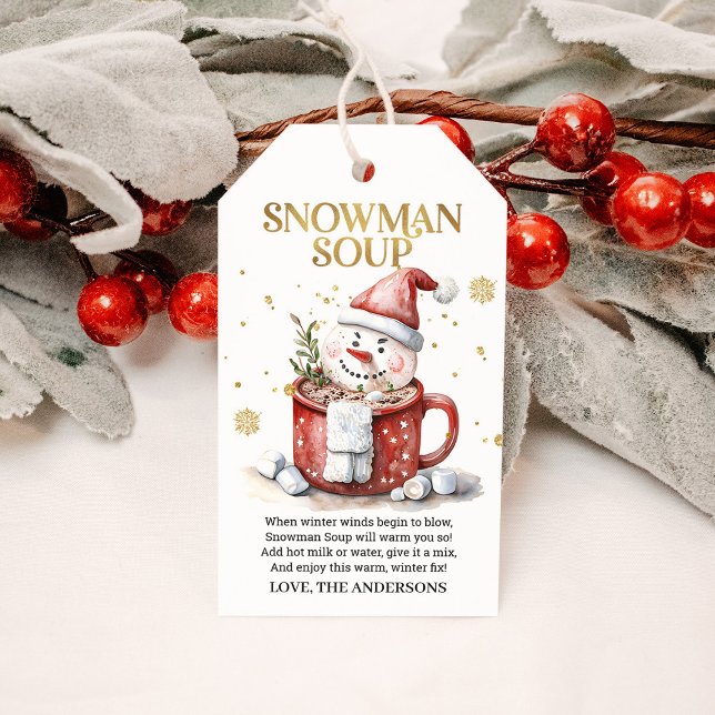 Snowman Soup Heiße Cocoa Urlaub Geschenkanhänger (Von Creator hochgeladen)