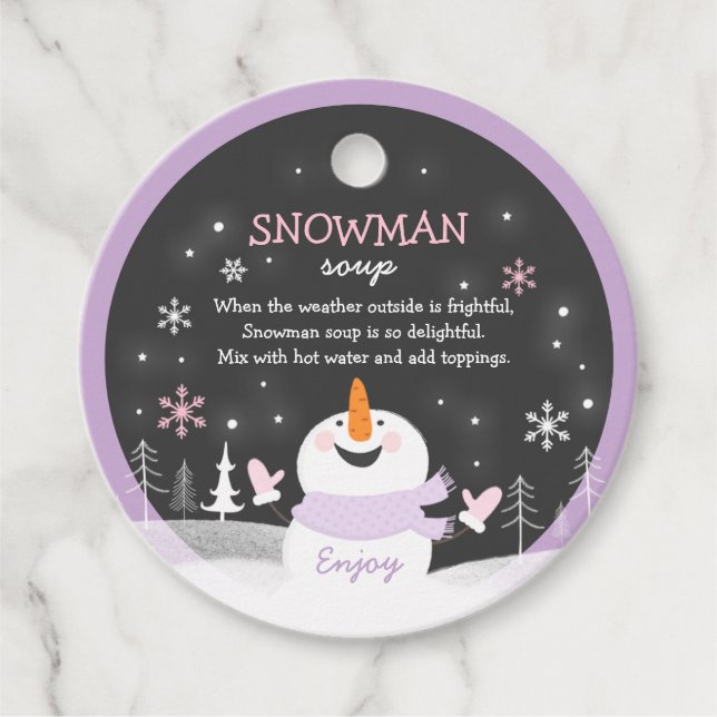 Snowman Soup Heiße Schokolade Geschenk Geschenkanhänger (Vorderseite)
