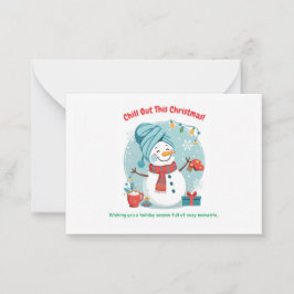 Snowman Spa Day – Funny Christmas Greeting Card Mitteilungskarte