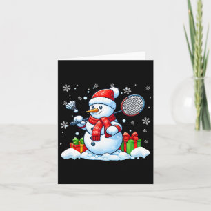 Snowman spielt Badminton Christmas Sport Player L Karte