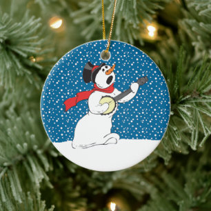 Snowman spielt Banjo Ornament