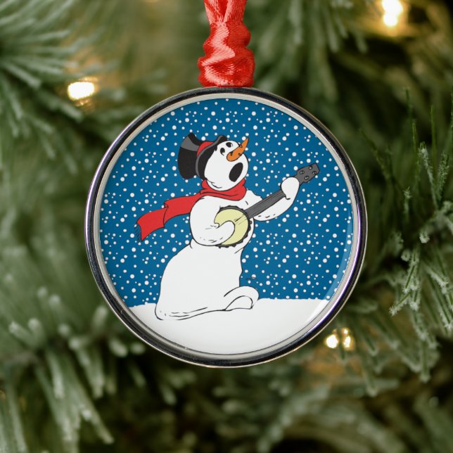 Snowman spielt Banjo Ornament (Baum)