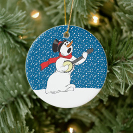 Snowman spielt Banjo Ornament