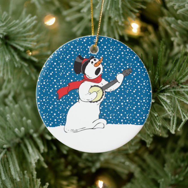 Snowman spielt Banjo Ornament (Baum)