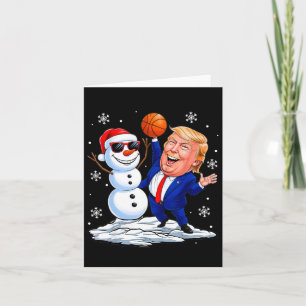 Snowman spielt Basketball mit Trumps Weihnachtsfei Karte