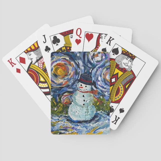Snowman spielt Karten Spielkarten (Rückseite)