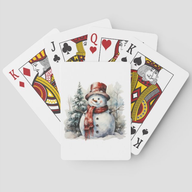 Snowman spielt Karten Spielkarten (Rückseite)