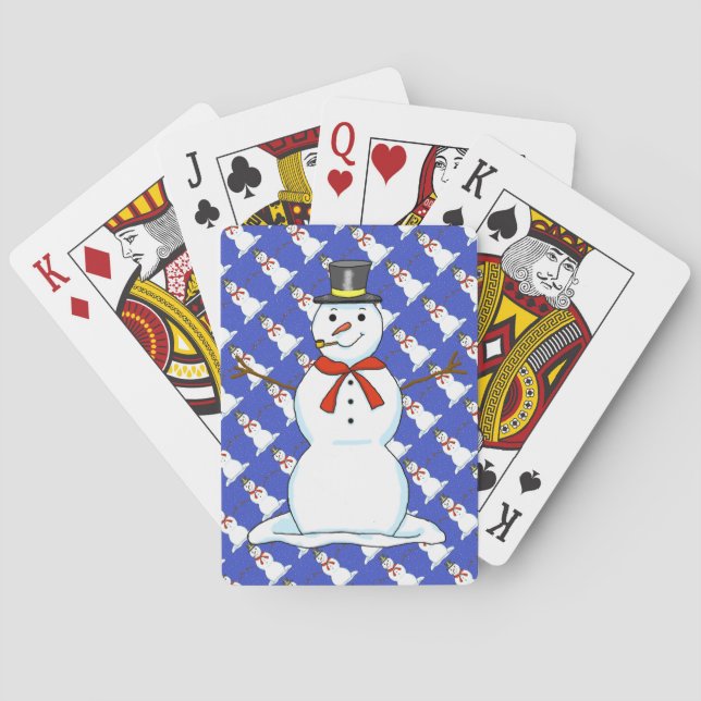 Snowman spielt Karten Spielkarten (Rückseite)