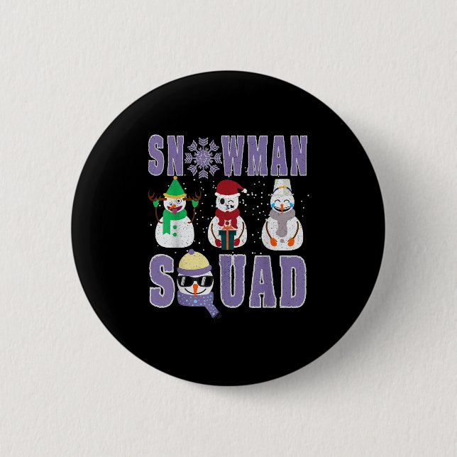 Snowman Squad Funny Family Matching, Teacher And S Button (Vorderseite)