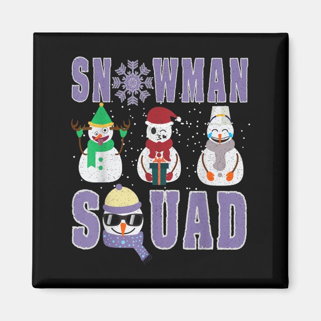 Snowman Squad Funny Family Matching, Teacher And S Magnet (Vorne)