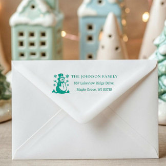 [Snowman Stamp] Custom Christmas Winter Address  Permastempel