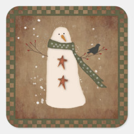 Snowman-Sticker Quadratischer Aufkleber