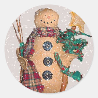 Snowman-Sticker Runder Aufkleber