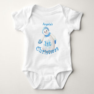 Snowman-Strampler-Shirt des Babys 1. Weihnachts Baby Strampler