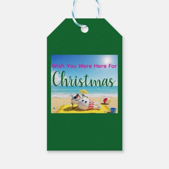 Snowman Sunbaden Geschenkanhänger (Vorderseite)