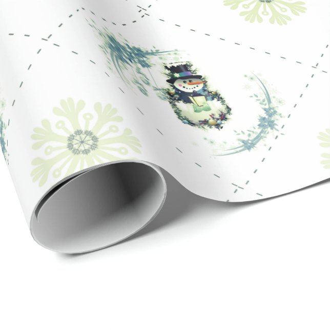 Snowman Sweet Christmas Wrapping Paper Geschenkpapier (Rolleneckpunkt)