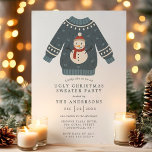 Snowman Tacky Ugly Christmas Sweater Party Einladung<br><div class="desc">Snowman Tacky Ugly Weihnachten Sweater Party Einladung. Personalisieren Sie dieses individuelle Urlaubsdesign mit Ihren eigenen Party-Details. Ideal für ein familiäres Weihnachtsessen oder für eine Corporate Feier!</div>