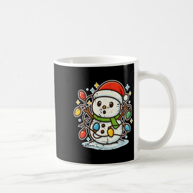 Snowman Tangled In Holiday Lights Premium Tri-blen Kaffeetasse (Rechts)