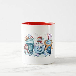 Snowman-Tasse Zweifarbige Tasse