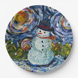 Snowman-Teller 15 cm Pappteller