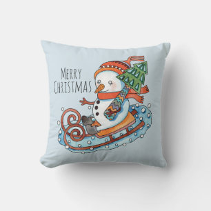 Snowman Throw Kissen