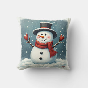 Snowman Throw Pillow Kissen