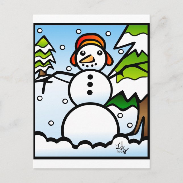 Snowman Tiffany Art Postkarte (Vorderseite)