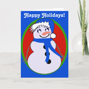 Snowman Toon Blue Holiday! Karte