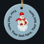 Snowman Tooth Keramik Ornament<br><div class="desc">Ein Schneemann,  der einen Zahn mit einem Schal mit Zähnen hält,  ist ein lustiges zahnmedizinisches Design für Zahnärzte,  Zahnärzte,  Endodontisten,  Parodontisten und Kieferorthopäden</div>