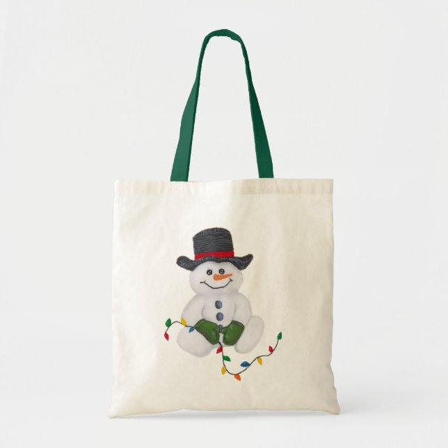 Snowman Tote Bag sitzen Tragetasche (Vorne)