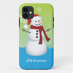 Snowman-tragende Weihnachtsmannmütze iPhone 11 Hülle