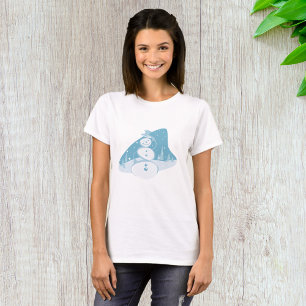 Snowman trägt einen Top-Hut T-Shirt