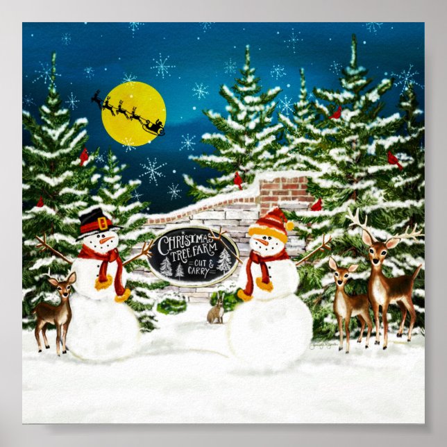 Snowman Tree Farm Poster (Vorne)