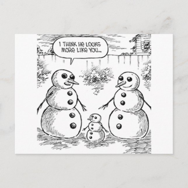 Snowman und Baby Postkarte (Vorderseite)