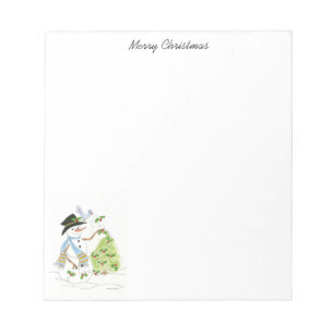Snowman und Bluebird Notepad Notizblock