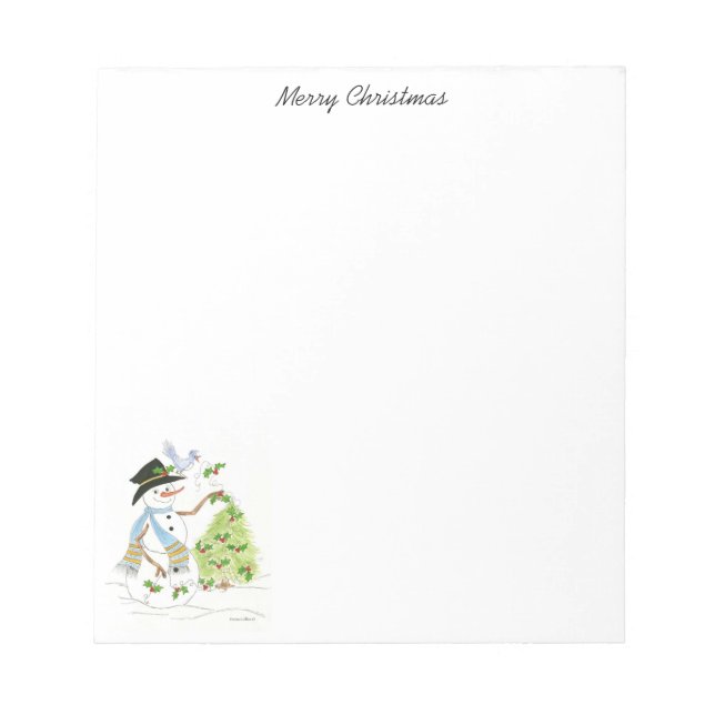 Snowman und Bluebird Notepad Notizblock (Vorderseite)