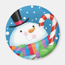 Snowman und Candy Cane Magnet