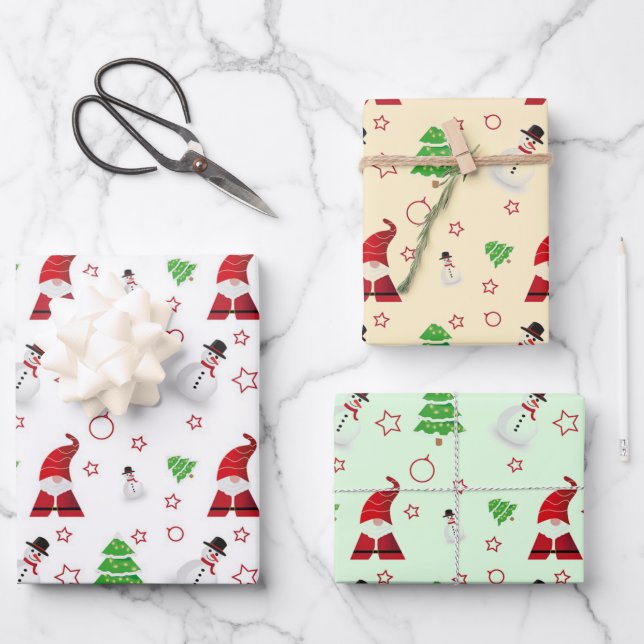 Snowman und der Weihnachtsmann Geschenkpapier Set (Vorderseite)